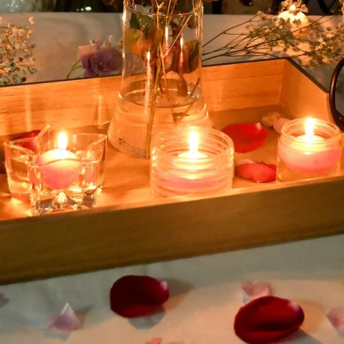 Vista 5 de Zest Candle Velas flotantes de 24 piezas, 1.75 pulgadas, rosa intenso