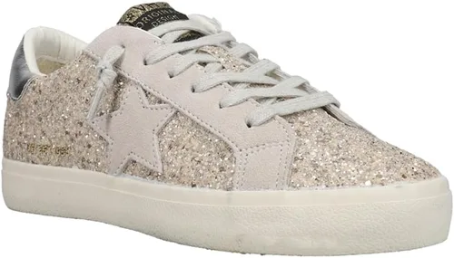 Vista 2 de VINTAGE HAVANA Mujeres Palmer 1 Metálico Glitter Lace Up Zapatillas Zapatos Casual - Plata