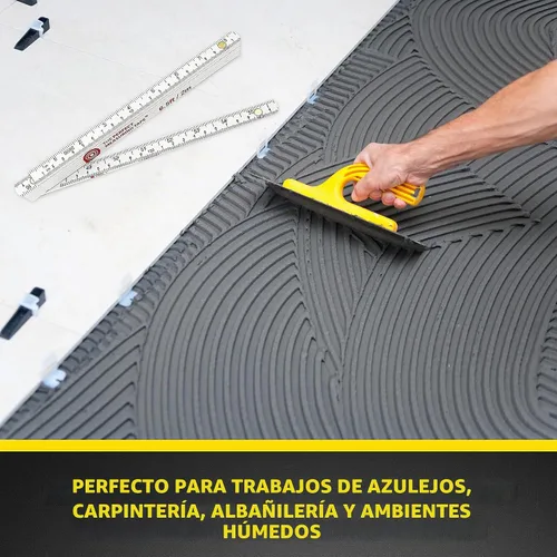 Vista 7 de Regla plegable de carpintero de Perfect Measuring Tape Co. FR-72, construcción ligera de compuesto (regla plegable de yarda) con fracciones
