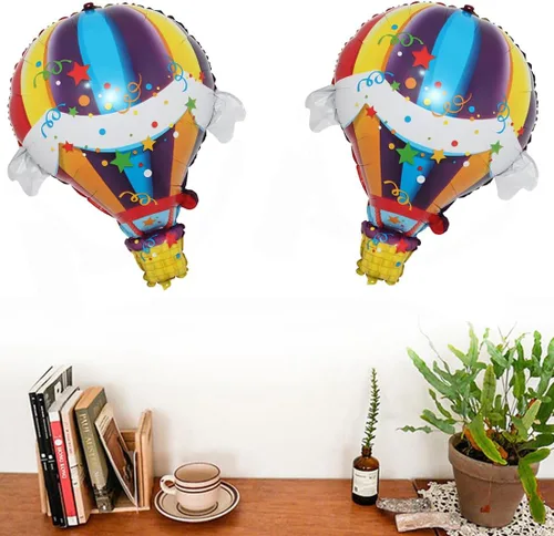 Vista 5 de Morndew 2 globos de aluminio para fiestas temáticas de viajes por el mundo, baby shower, fiesta de cumpleaños, decoración de fiesta de boda