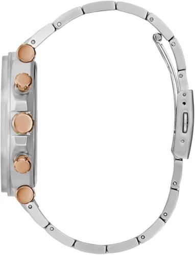 Vista 7 de GUESS US - Reloj multifunción de corte plateado para hombre