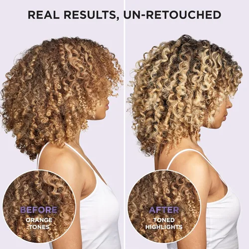 Vista 8 de L'Oreal Paris Champú Morado Tonificante Anticobrizo Sin Sulfato para Cabello Rubio, Decolorado, Plateado o con Mechas Marrones, EverPure, 6.8 Fl Oz
