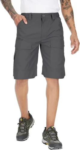 Vista 3 de NAVEKULL Pantalones cortos tácticos para hombre, camuflaje al aire libre, senderismo, Rip Stop militar, cargo