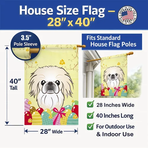 Vista 452 de Caroline's Treasures BB1923GF Bandera decorativa para jardín con diseño de Border Collie, para caza de huevos de Pascua, para jardín, jardín, patio