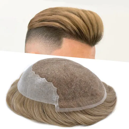 Vista 53 de Mens Toupee Human Hair Replacement System Swiss Lace Toupee For Men Hair Piece Protesis Capilar Mens Hairpiece 5X7#1 Jet Black 120% Density
