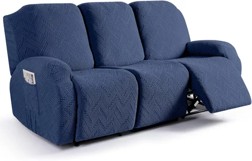 Vista 30 de Ruaozz - Fundas para sillas reclinables, funda elástica suave, color verde Funda reclinable de 1 plaza, fundas lavables para sillas de 3 piezas