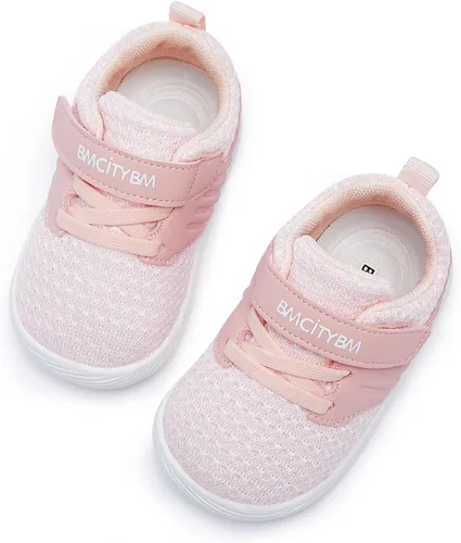Vista 3 de BMCiTYBM Zapatos para caminar de malla transpirable para bebés, niños y niñas, ligeros, antideslizantes, para primeros pasos, 6, 9, 12, 18, 24 meses