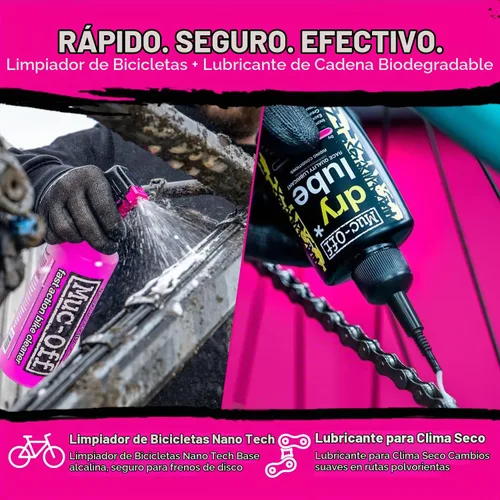 Vista 4 de Muc-Off Nano Tech - Limpiador de bicicletas de 1 litro y lubricante de cadena Bio Dry de 120 ml en paquete con toalla de microfibra Kit