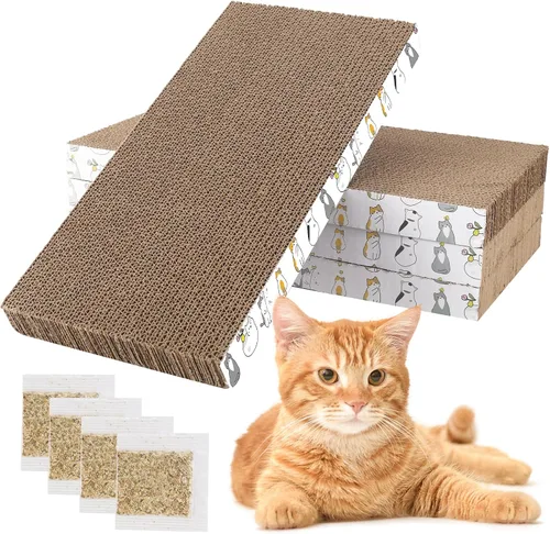 Vista 16 de PatiencET Rascador para gatos en forma de L, almohadilla de cartón de 26.8 pulgadas para gatos de interior, tablero vertical grande para rascar