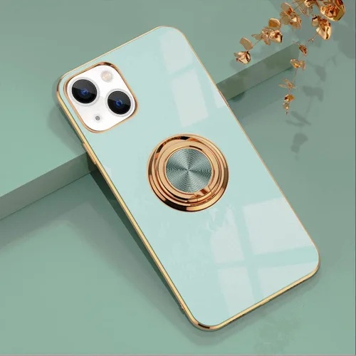 Vista 49 de Compatible con iPhone 11 Kickstand, anillo de rotación de 360 grados integrado con borde de oro rosa brillante que funciona con soporte magnético