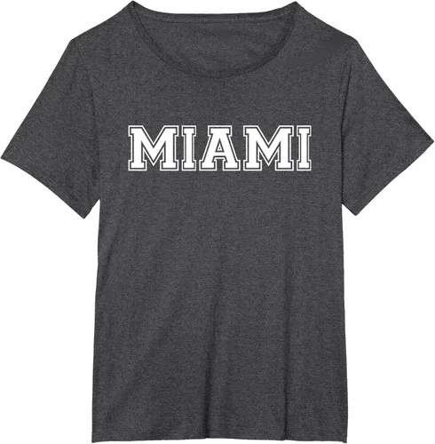 Vista 23 de Camiseta de regalo deportiva estilo universitario Miami Florida, Negro, S