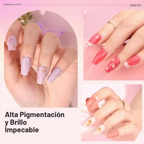Vista 5 de Morovan - Juego de esmalte de uñas rosa: kit de esmalte de uñas para dedos en tonos burdeos otoñal, vino tinto oscuro, rojo cereza, rosa intenso