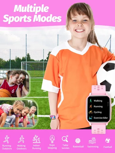Vista 4 de Reloj inteligente para niños y niñas, reloj inteligente para niños, regalos para niños de 4 a 16 años con modo de sueño, 19 modos deportivos
