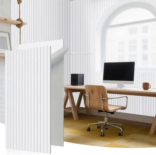 Vista 21 de WoveN SounD Slat Acousitc - Paneles de pared de 48 x 24 pulgadas, chapa de madera, decoración de pared a prueba de sonido, diseño autoadhesivo
