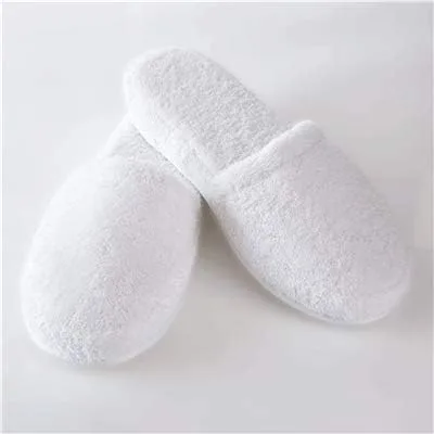 Vista 4 de Pantuflas lujosas de SPA de Turkishtowels. 100% de algodón Terry. Hechas en Turquía., L, Blanco