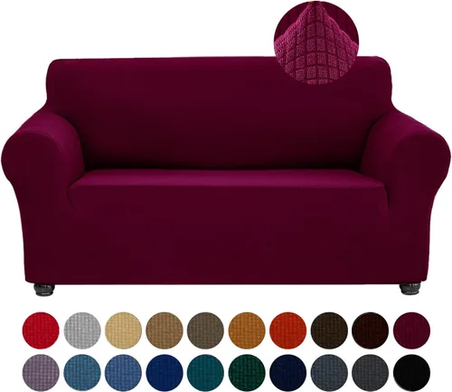Vista 60 de Joccun Funda Elástica para Silla Sofá, Funda de Sofá de 1 Pieza Tela Jacquard de Spandex con Parte Inferior Elástica, Protector de Muebles Lavable