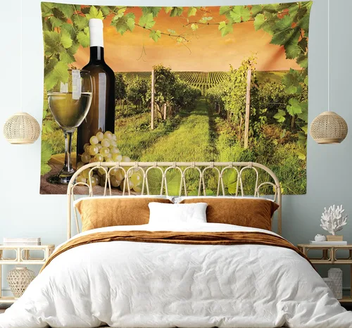 Vista 129 de Ambesonne Tapiz de arte afro, hombre negro fuerte con una corona de trazos impresión de pintura moderna, decoración de tela para colgar en la pared