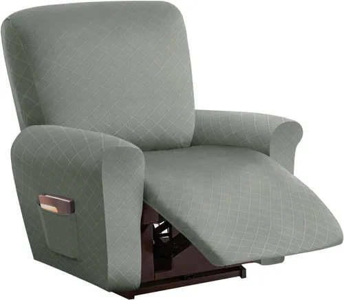 Vista 41 de vctops Funda reclinable con diamantes de 4 piezas, funda elástica para sofá reclinable de 1 plaza, protector suave y sólido para muebles con correa