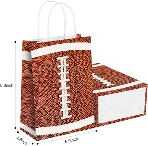 Vista 3 de BCHOCKS 16 bolsas de fiesta para fiestas de fútbol, bolsas de fiesta de fútbol, bolsas de regalo, bolsas de papel para dulces para niños, niñas