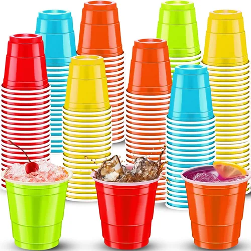 Vista 23 de 500 piezas vasos de chupito de 2 onzas de colores surtidos, vasos de chupito coloridos de plástico neón para beber, degustaciones servidas
