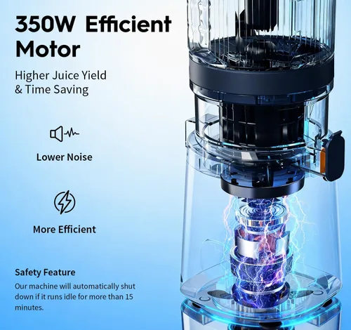 Vista 15 de Cold Press Juicer Machine, 6.5" Wide Feed Chute Mesh-Free Easy to Clean
