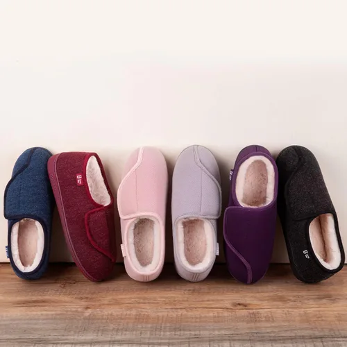 Vista 7 de LongBay Pantuflas ajustables para mujeres, de espuma viscoelástica, cómodas, anchas, zapatos de casa para diabéticos, Edema, ortopédicos