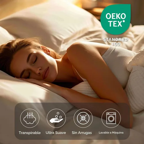 Vista 3 de FreshCulture Fundas de Almohada Beige Tamaño Queen Paquete de 2 - Juego de Fundas de Almohada - Cierre de Sobre - Tela de Microfibra Cepillada Suave
