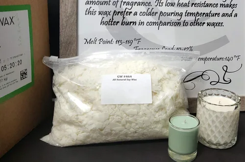 Vista 4 de 464 copos de cera de soja, cera de soja natural al por mayor para suministros de fabricación de velas (45 libras), blanco, GW-464