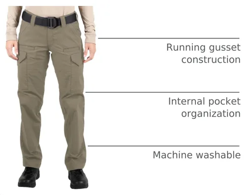 Vista 4 de First Tactical V2 - Pantalón táctico para mujer Tela micro Ripstop con escudo de teflón repelente a las manchas Verde (Ranger Green)