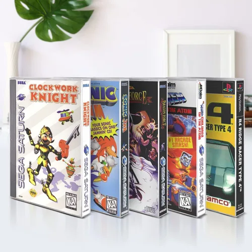 Vista 7 de EVORETRO Protector de caja de juegos para Sega CD, Saturn y Sony PS1 Longbox Games – 0.016 in de grosor a granel bolsas de juegos de cajas