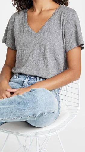 Vista 2 de Madewell Camiseta de algodón con cuello en V para mujer