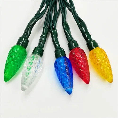 Vista 4 de Cable de carga para teléfono con luz navideña, cable de carga de bombillas de luces navideñas para automóvil, USB-A a tipo C de 55"/10 LED
