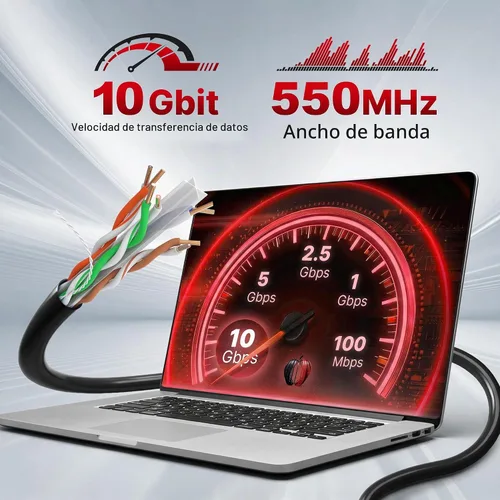 Vista 2 de Big-A Cable Ethernet Cat 6 de 1000 pies, negro, cable Cat6 a granel, elevador UTP CMR sólido de 23 AWG, cable LAN de Internet de red de 550 MHz