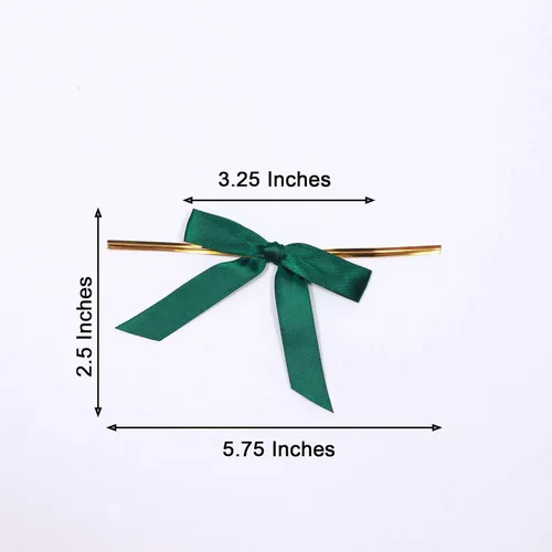 Vista 7 de Efavormart - 50 lazos de cinta preatados de satén verde esmeralda cazador de 3 pulgadas, cesta de regalo, decoración de bolsas de recuerdo