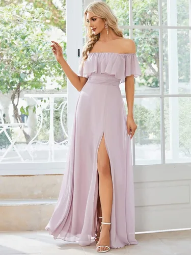Vista 4 de Ever-Pretty Womens Off The Shoulder Ruffle Party Dresses Side Split Beach Maxi Dress 00968