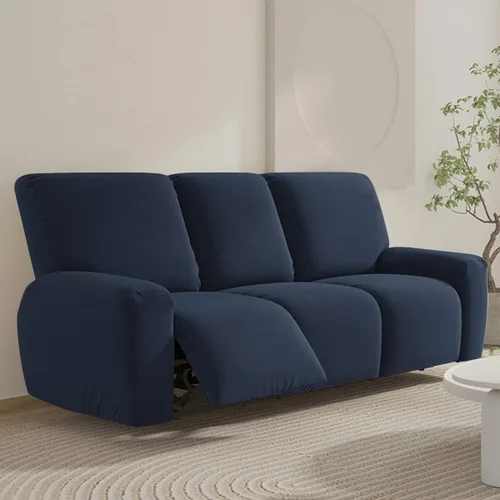 Vista 26 de vctops Fundas para sofá reclinable de 3 cuerpos, elásticas, de punto, suaves, lisas, antideslizantes, para sofá, protector de muebles con parte Café
