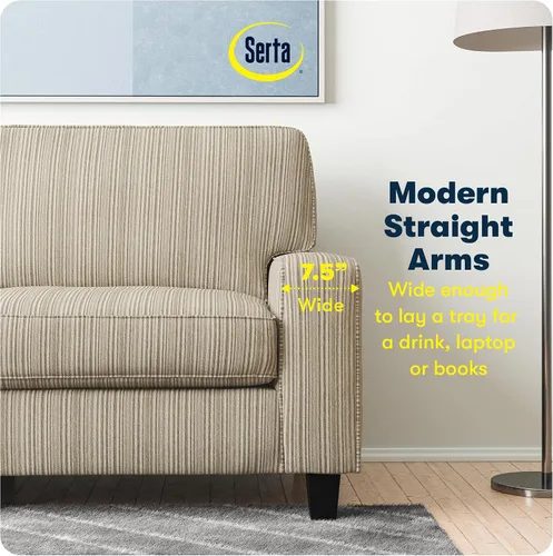 Vista 6 de Serta Palisades Sofás Tapizados para Sala, Sofá de Diseño Moderno, Tela, Beige
