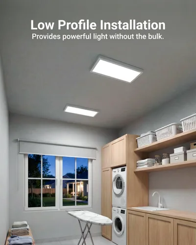 Vista 7 de Sunco Paquete de 6 Luces de Panel Plano LED de 1x2, CCT Dual Seleccionable 3500K/4000K/5000K y Potencia Seleccionable 16W/18W/20W, 2000 LM, Triac