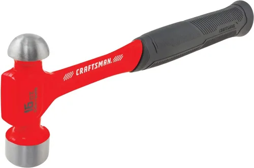 Vista 2 de CRAFTSMAN Martillo de bola de 16 onzas con cabeza de acero redondeada de goma de acero (CMHT54179), rojo