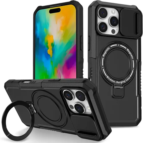 Vista 27 de Funda magnética para iPhone 11, soporte de anillo con ventana corrediza, funda protectora mate a prueba de golpes para iPhone 11 6.1, fundas