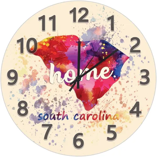 Vista 65 de UFunhome Reloj de pared con mapa del estado de Nevada, acuarela, Estados Unidos, reloj redondo de madera, funciona con pilas, silencioso, sin