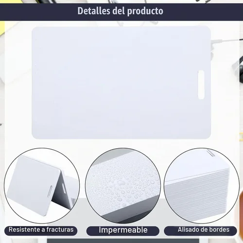 Vista 3 de Tinlade - 100 tarjetas de PVC en blanco con ranura perforadora, tarjeta de identificación Cr80, 30 mil White PVC Identification Badge Card Bulk