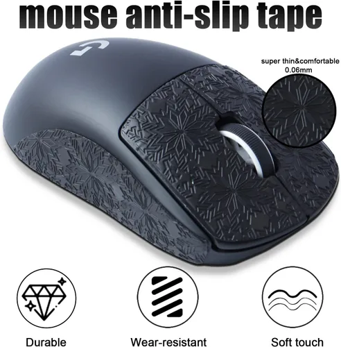 Vista 4 de JOMKIZ Cinta de agarre antideslizante para mouse Logitech G PRO X Superlight Wireless Gaming Mouse Skin resistente al sudor, fácil de aplicar, kit