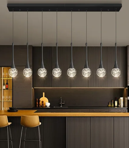 Vista 10 de Lámparas colgantes modernas para isla de cocina, LED, regulable, cristal glamuroso, iluminación colgante de techo para comedor, pasillo, dormitorio