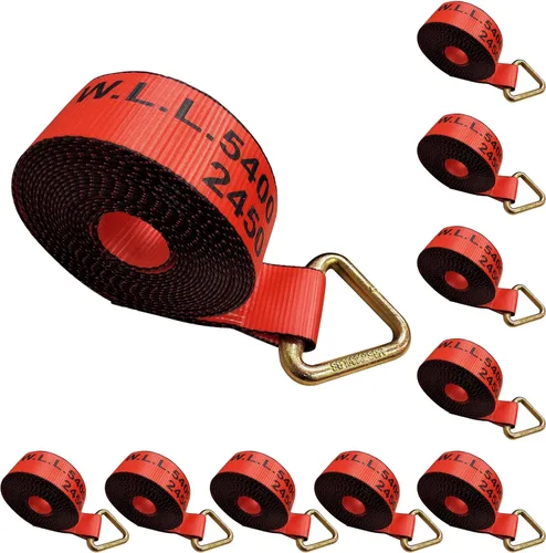 Vista 28 de Mega Cargo Control 1 paquete de correas de cabrestante de anillo en D de 3 pulgadas x 30 pies, amarres negros resistentes para control de carga
