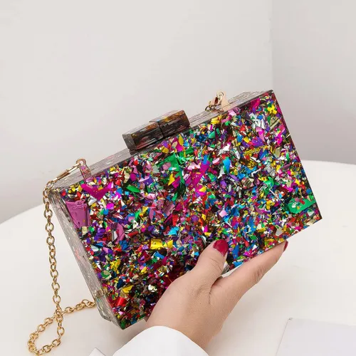 Vista 2 de LETODE Bolsos de mano de acrílico, bolso de plexiglás para mujer