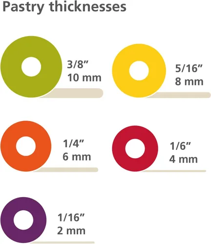 Vista 5 de Joseph Joseph PrecisionPin - Rodillo con grosor de pastelería ajustable, rodillos para hornear y masa, madera de haya, multicolor