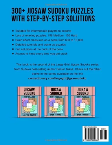 Vista 2 de 300+ Jigsaw Sudoku Puzzles for Adults Large Print Medium to Hard Sudoku Puzzles with Detailed Step-by-step Solutions and Hints When You Get Stuck 4