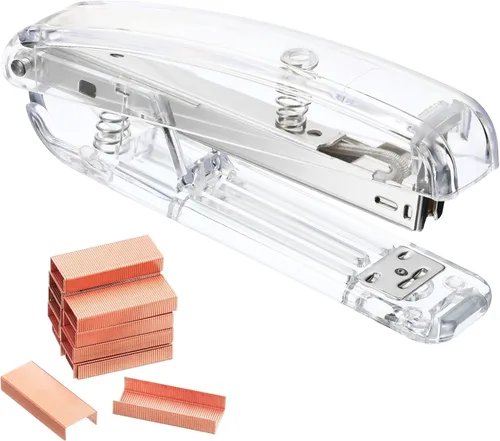 Vista 8 de PATIKIL Acrylic Stapler Set, Portable Stylish Manual Effortless Desktop Stapler with 2000 Pcs 24/6 Staples for Classroom Home Office Desk, Rainbow