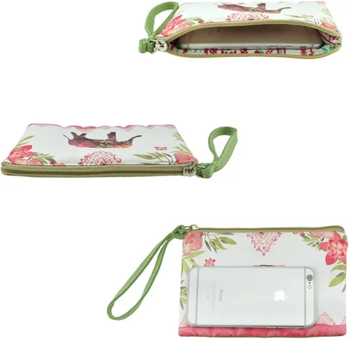 Vista 3 de Rantanto - Monedero, bolsa de lona con asa para maquillaje o celular), BG0003